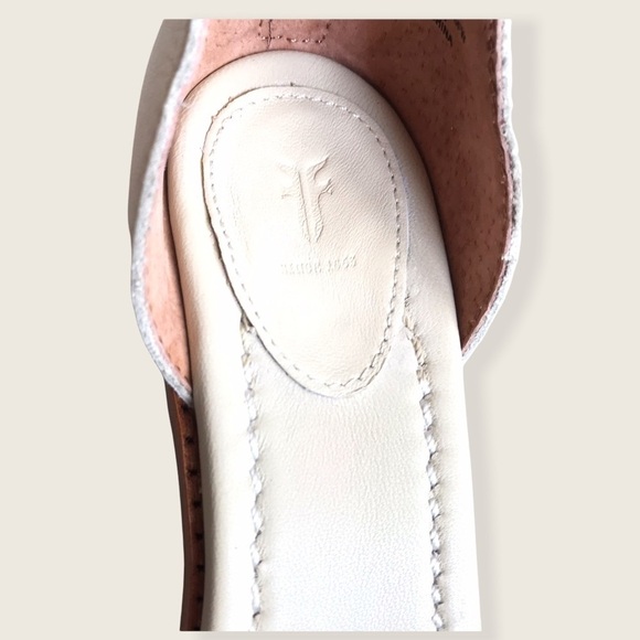 Frye Classic Cream Brielle Zip Block Ankle Heels - Picture 10 of 16